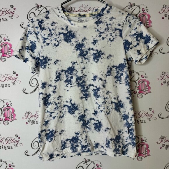 Eddie Bauer tshirt tee tie dye Navy blue and White Short Sleeve Tee top - Picture 1 of 6